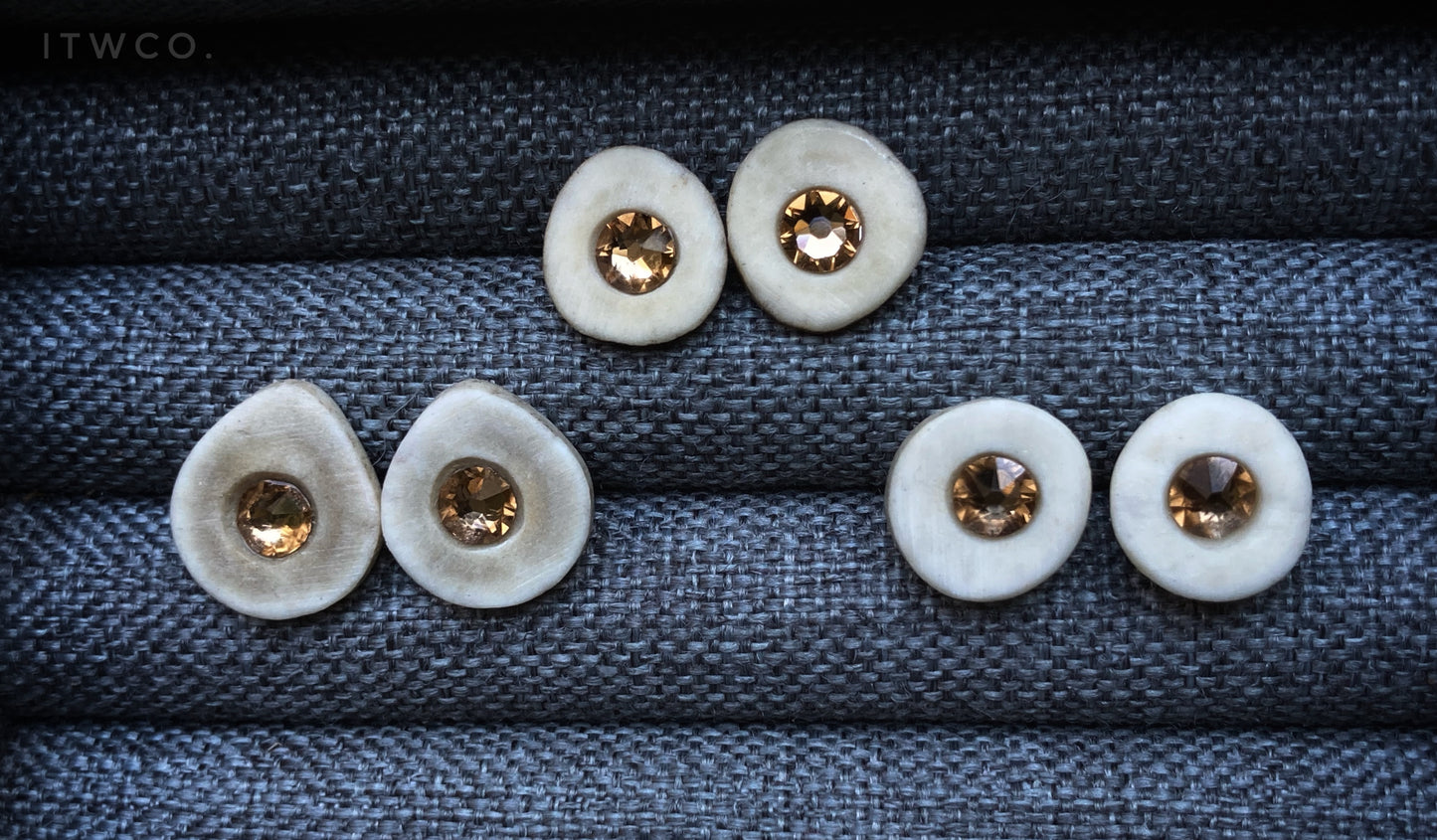 Signature Topaz Inlaid Antler Studs MTO