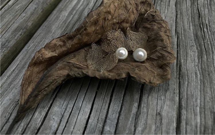 Signature Pearl Inlaid Antler Studs