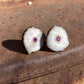 Ruby Inlaid Antler Studs