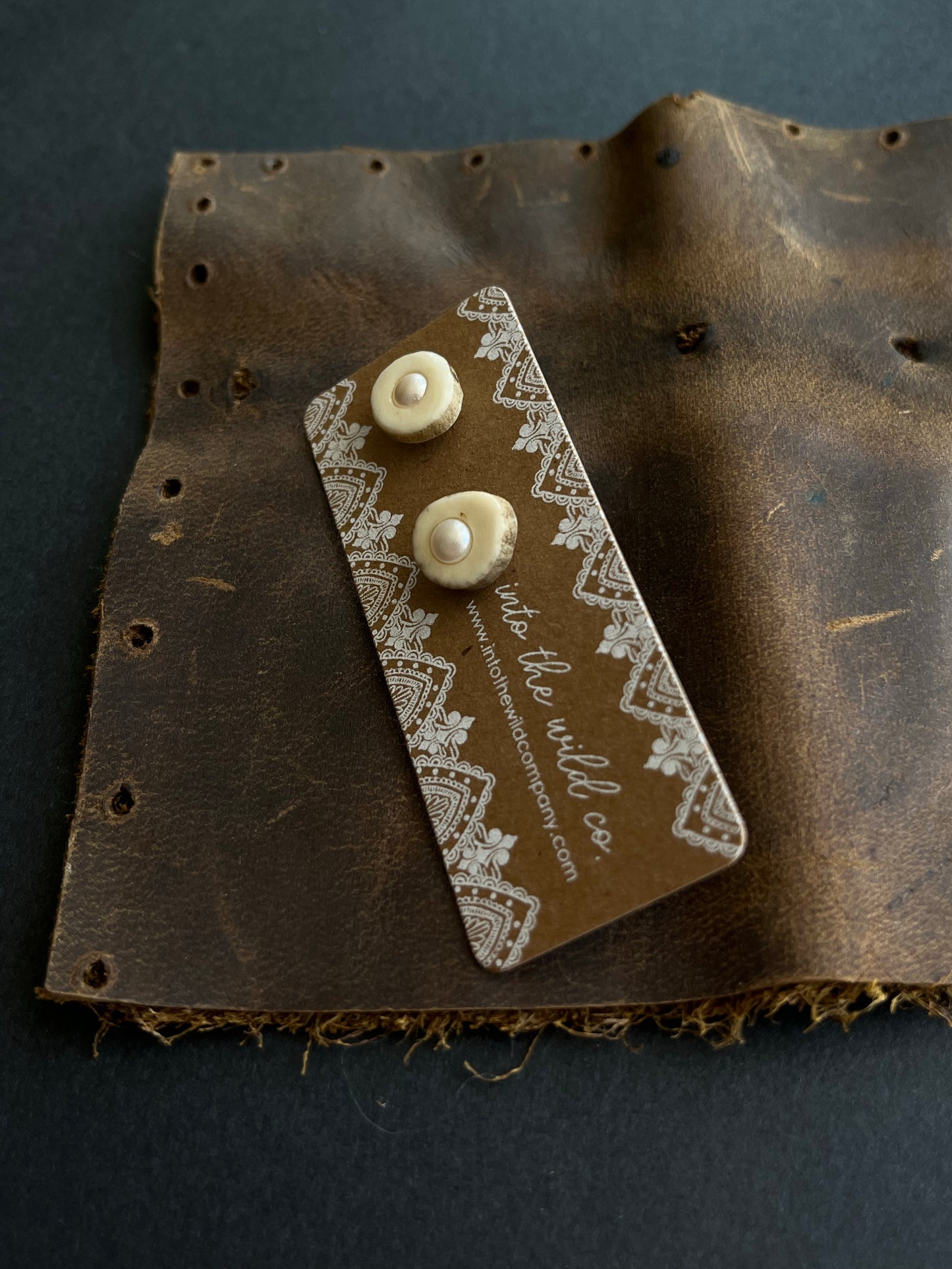 Signature Pearl Inlaid Antler Studs MTO