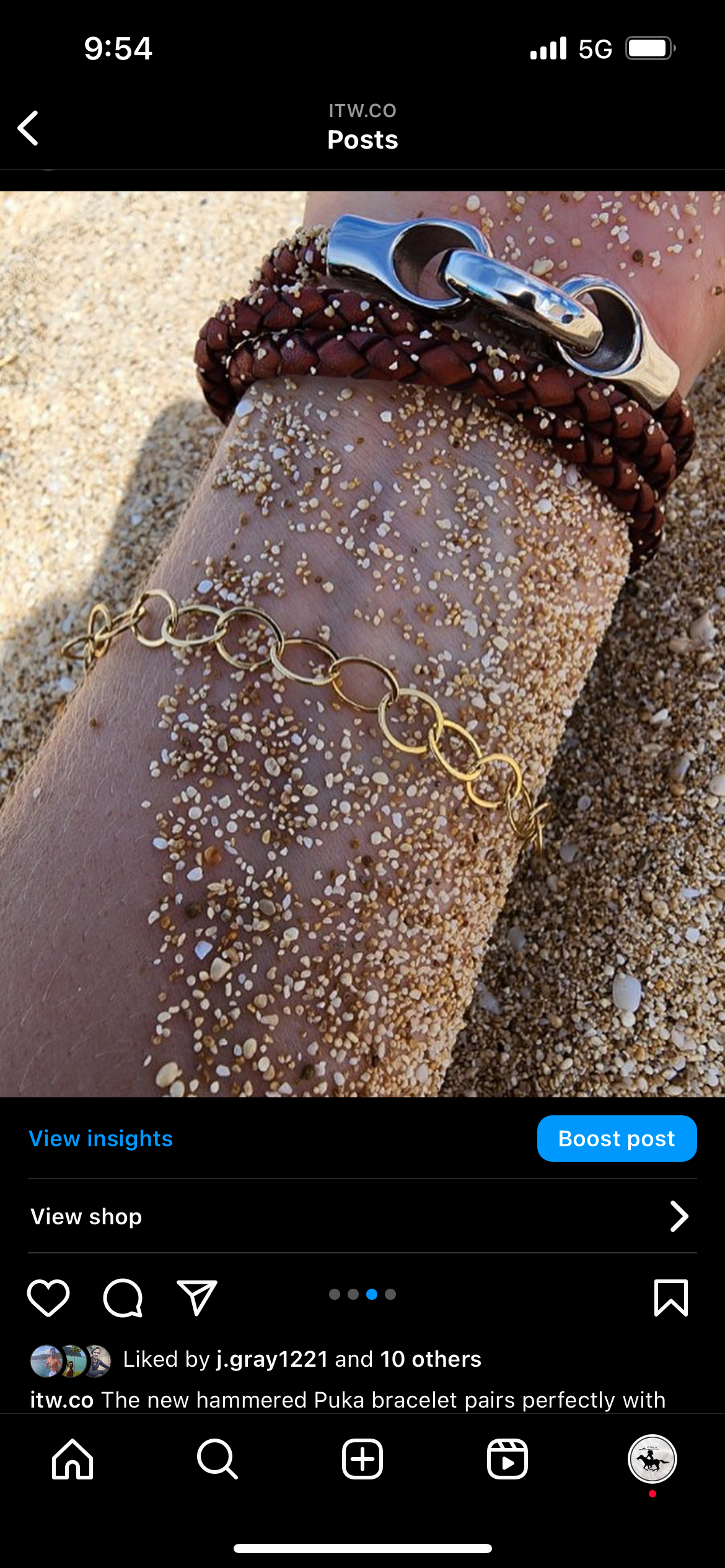 Puka Shell Hammered Bracelet