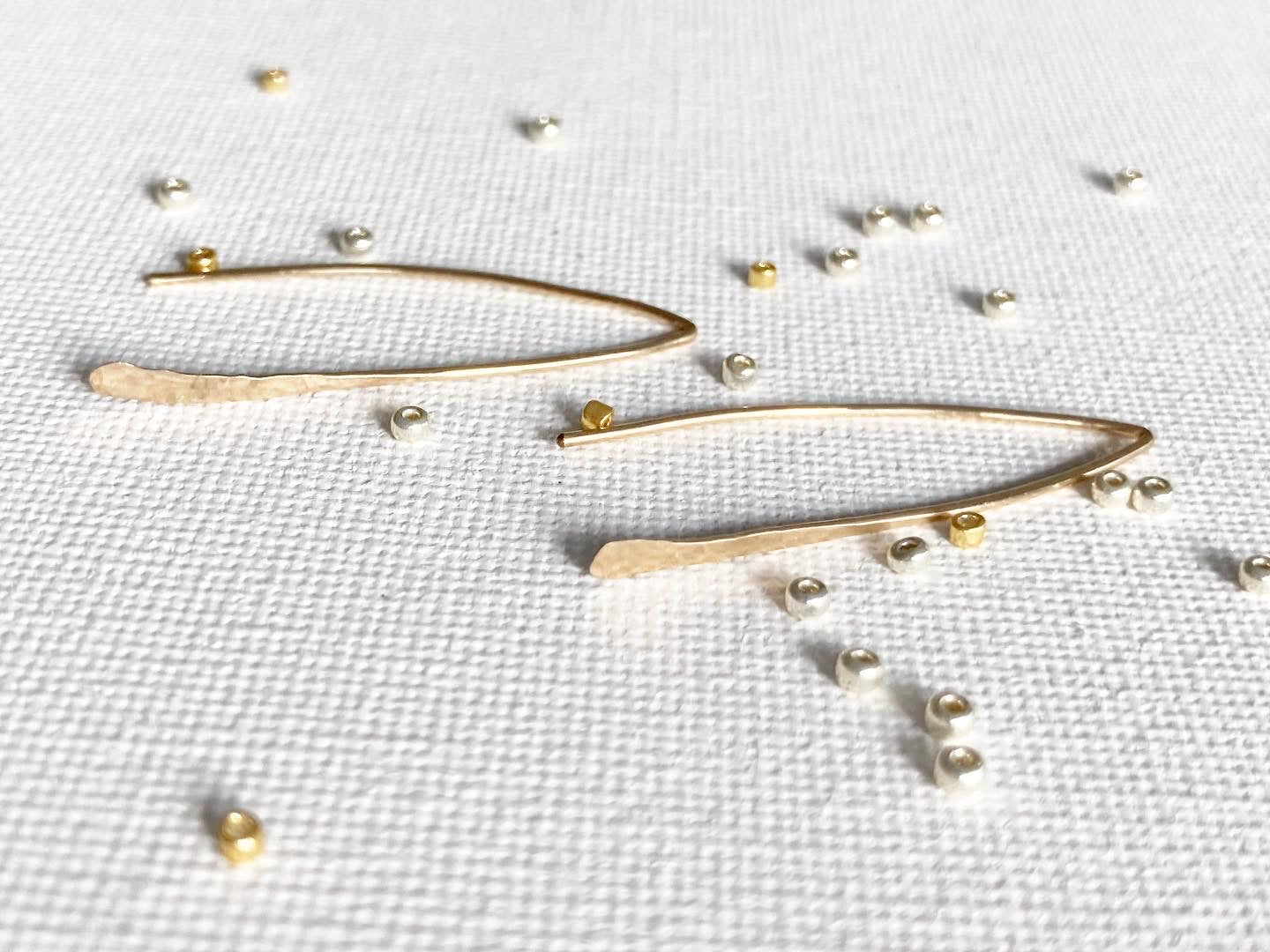 Hammered Wishbone Threader Earrings ♢ rts