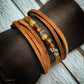 Amber + Herkimer Leather Wrap Bracelet MTO