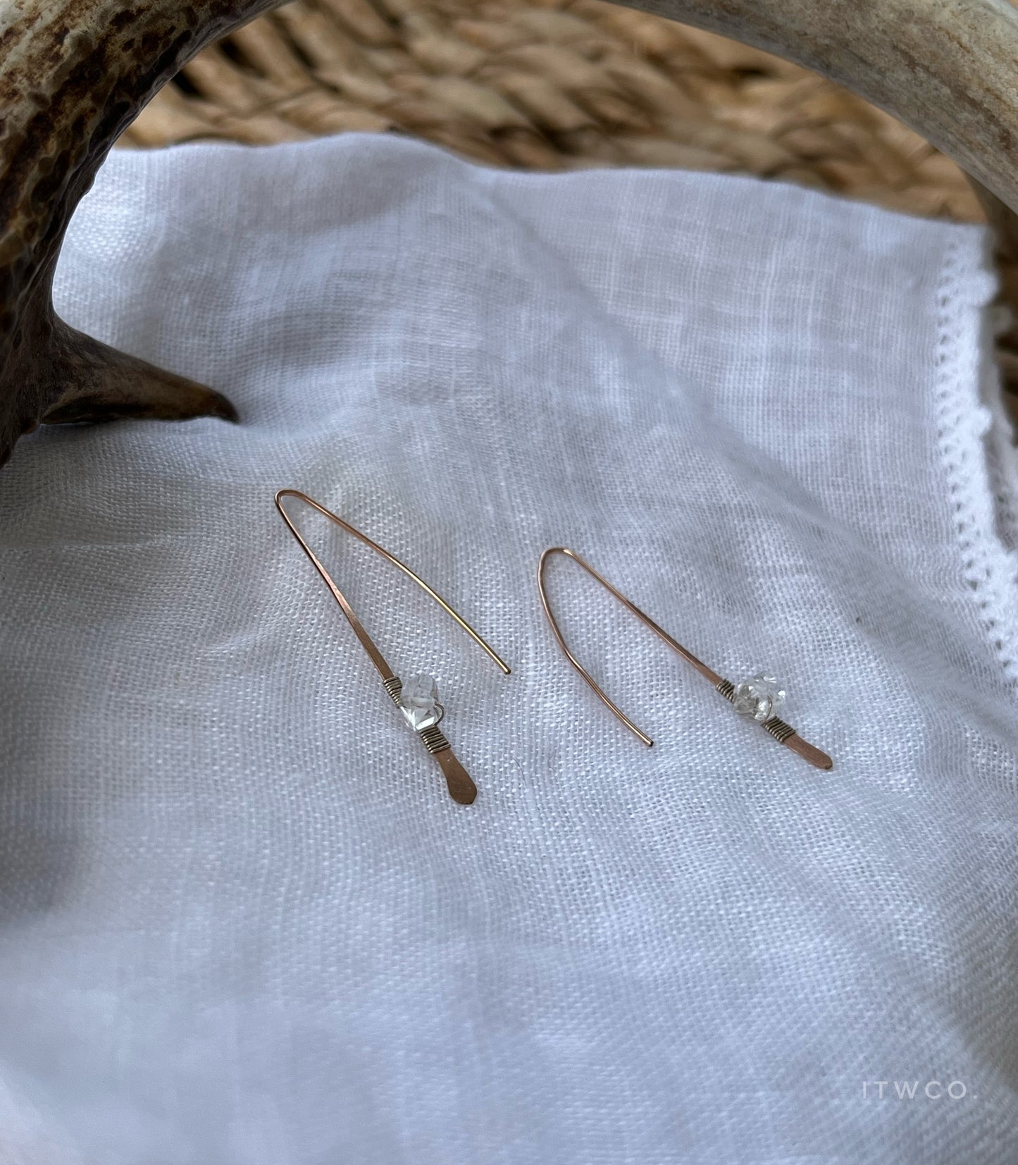 Herkimer Diamond + Rose Gold Earrings ♢ rts