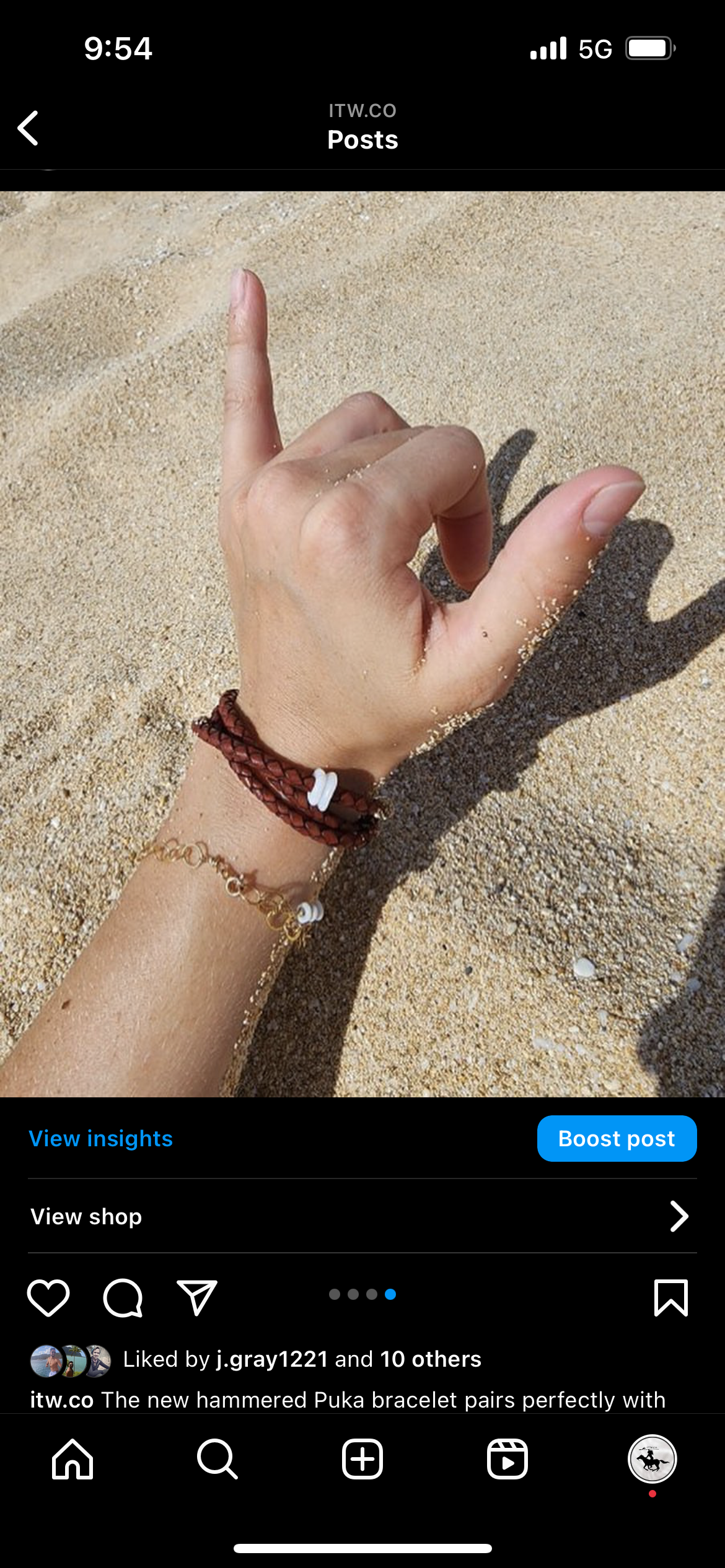 Puka Shell Hammered Bracelet